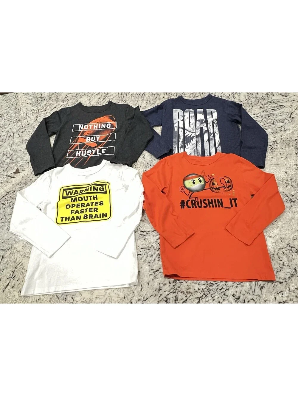 Lot of 4 The Children's Place Boys Graphic T-Shirts Size S (5/6) Long Sleeve